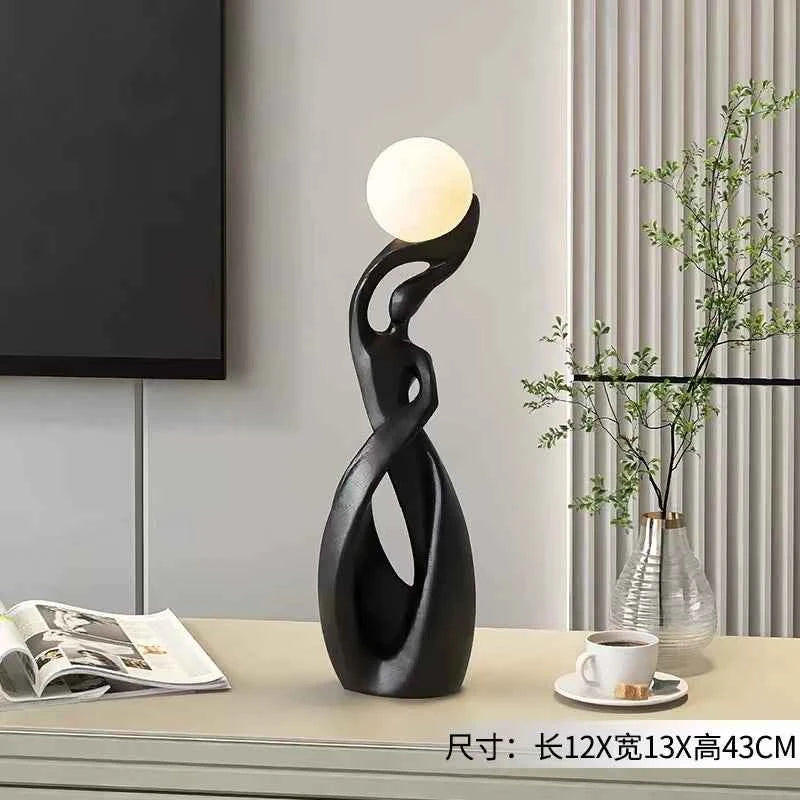 Home Decor Statue Abstract Art Ornaments Nordic Living Room Large Floor Luminous Sculpture Housewarming Gift Interior Figurines