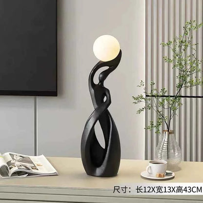Home Decor Statue Abstract Art Ornaments Nordic Living Room Large Floor Luminous Sculpture Housewarming Gift Interior Figurines