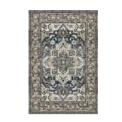 VIKAMA Washable Foldable Imitation Cashmere Carpet Entry Door Mat Persian Retro Style Living Room Bedroom Bed Soft Mat