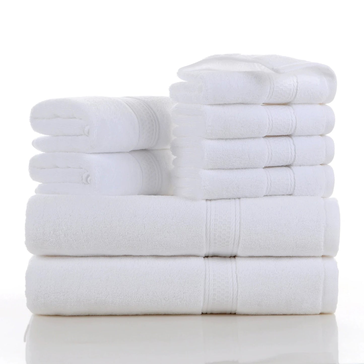 Towels 8 Piece Majestic Plush Luxury Towel Set, Cotton, Grey | Majestic - Bath Towel Set