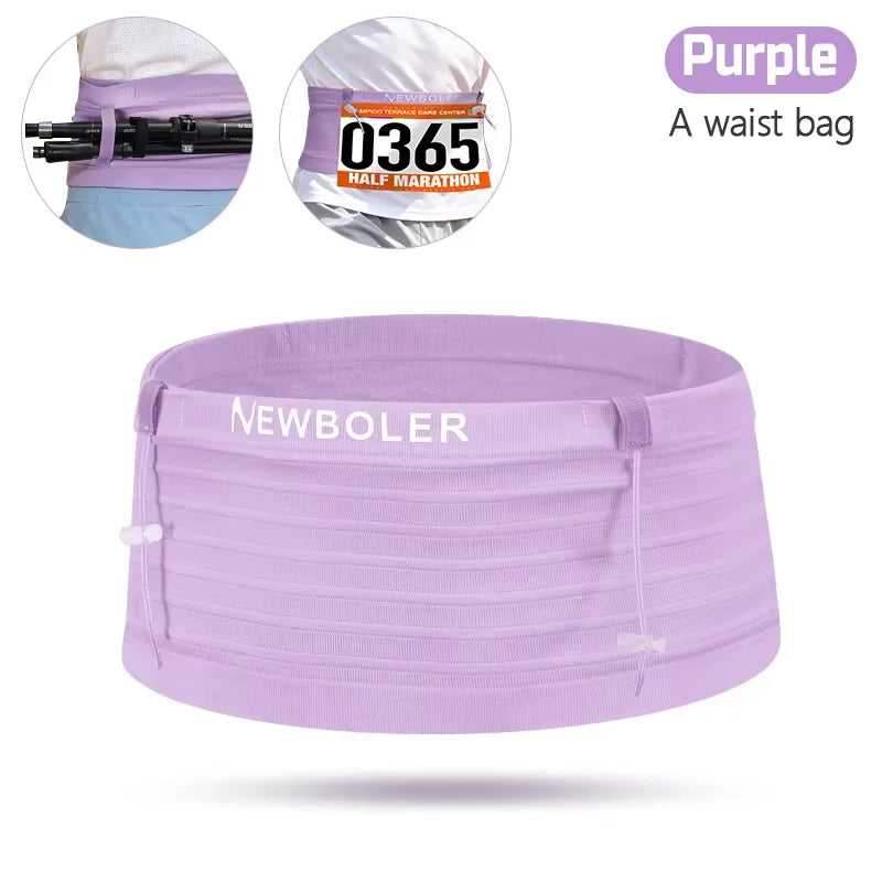 NEWBOLER Elastic Sports Waist Bag Pack Running Race Number Belt Triathlon Marathon Race Cycling Mountaineering Phone Waist Bag