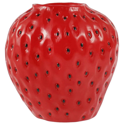 Strawberry Vase Ceramic Flower Vase Decorative Ceramic Vase Cute Strawberry Shape Vase Unique Vase for Flowers Realistic Vase