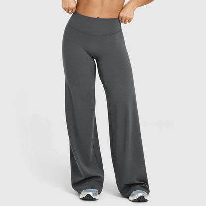 Women's Wide Leg Yoga Pants — High Waist Flare Leggings Tummy Control