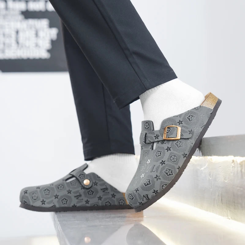 Birkenstock Slippers for Men 2025 New Trendy Brand Outdoor Wear Non-Slip Wear-Resistant Slip-On Cork Couple Closed-Toe Half Slip