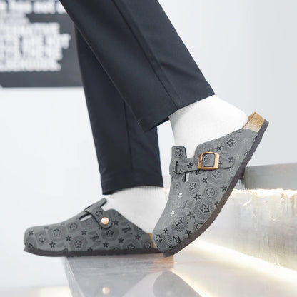 Birkenstock Slippers for Men 2025 New Trendy Brand Outdoor Wear Non-Slip Wear-Resistant Slip-On Cork Couple Closed-Toe Half Slip