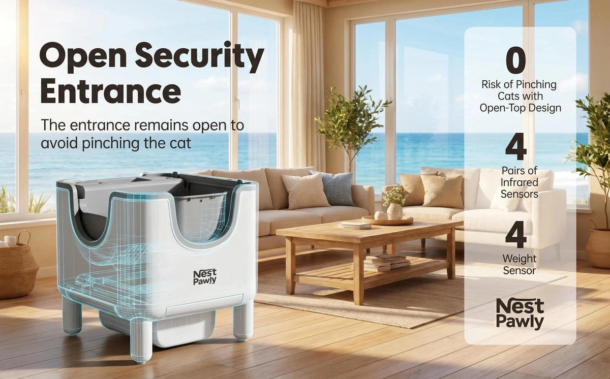 Self-Cleaning Automatic Cat Litter Box, Open Top