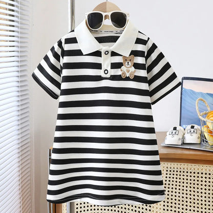 Striped Strawberry Print Girls Summer Dress