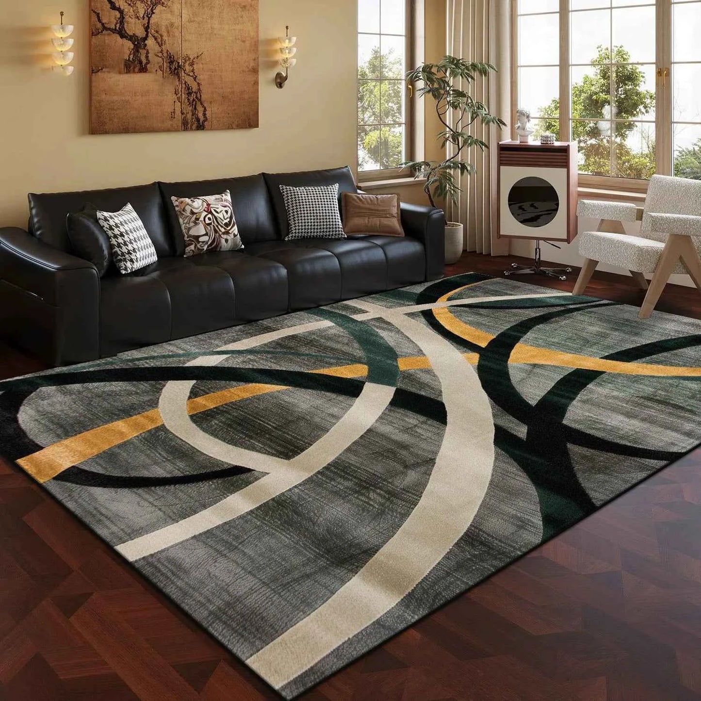 Abstract Large Area Living Room Carpets Decoration Home Bedroom Bedside Soft Rug Washable Lounge Coffee Tables Non-slip Door Mat