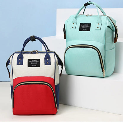 Large Capacity Canvas Diaper Bag, Thermal Insulation
