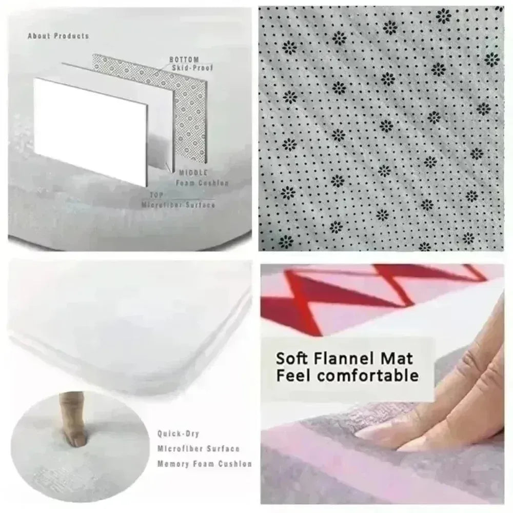 Luxury Flannel Floor Mat – Machine Washable Non-Slip Indoor & Outdoor Carpet