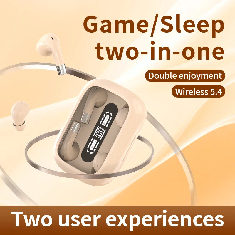 2-in-1 Wireless Earbuds – Sleep & Sport, HiFi 4D Bass, Noise Reduction, Ultra Long Battery