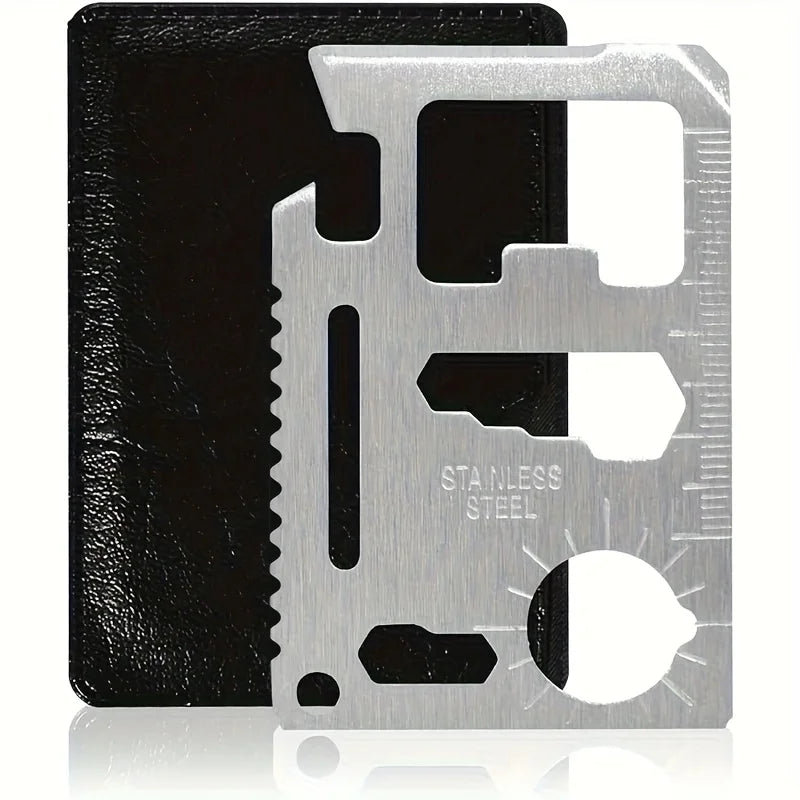 1/2pcs Pack 11 in 1 Credit Card Multi-Tool,Wallet Survival Tactical Tool with Knife, Bottle Opener and More- Dad Gift for Men