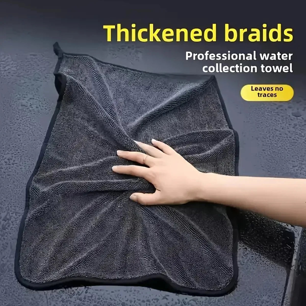 Oversized Dark Gray Microfiber Car Wash Cloth