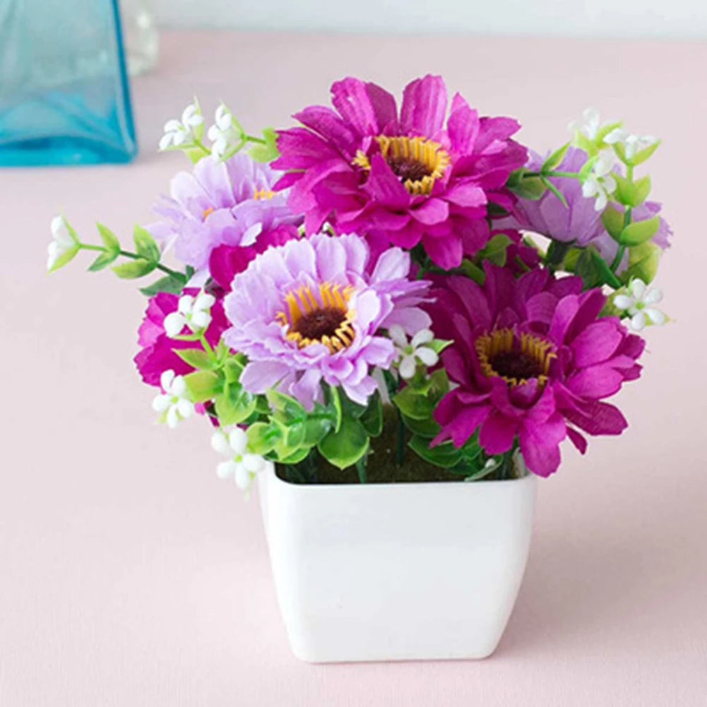 In Pot Artificial Potted Plant Garden Decoration Home Decor Room decoration Fake Plants Outdoor Artificial Flowers High Quality