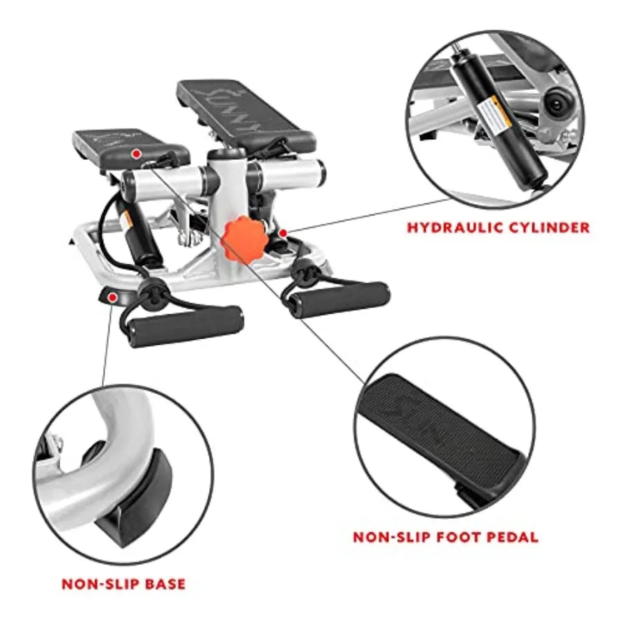 Mini Steppers with Digital Monitor and Resistance Bands, Compact Low-Impact Cardio Machines for Home Workouts