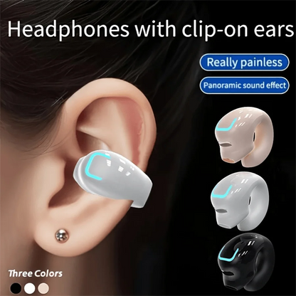 Clip-On Wireless Earbuds – Mini Ear Hook, Noise Cancellation, Universal Controls, Sport-Ready