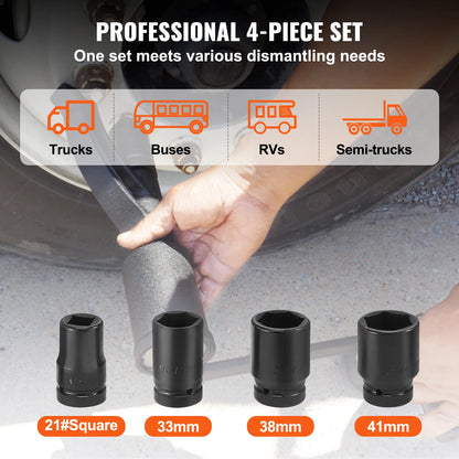 Torque Wrench Set 4/8 Sockets Multiplier Drive Lug Nut Wrench Heavy Duty Torque Multiplier with Case