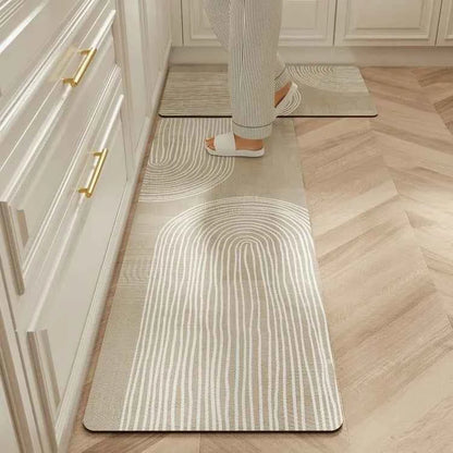 Carpet for Kitchen Waterproof Floor Mat Beige Carpets Pvc Leather Non-slip Oil-proof Long Foot Mats Home Decoration Rug Balcony