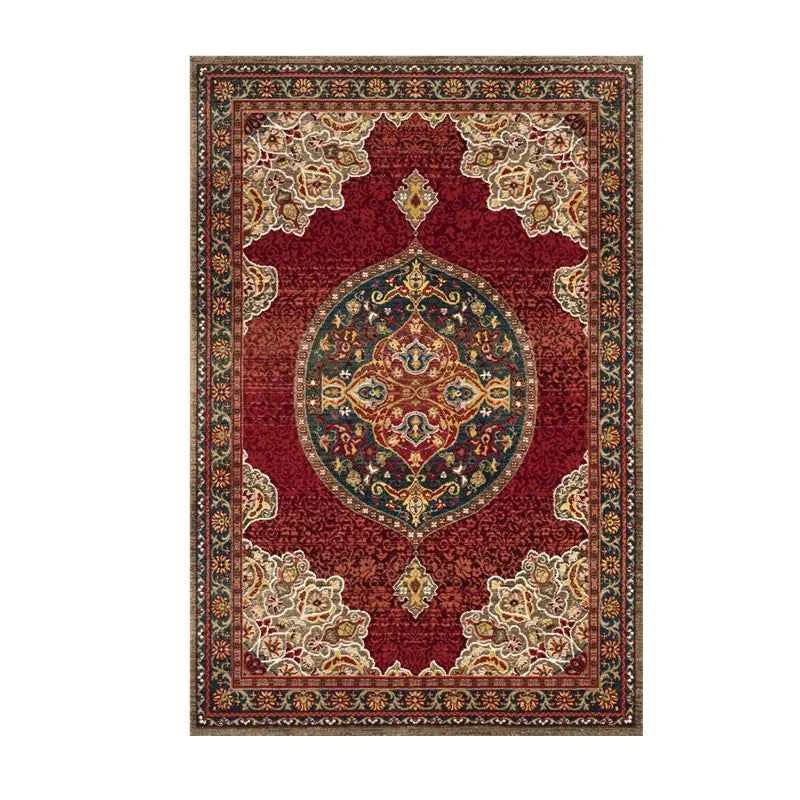 VIKAMA Washable Foldable Imitation Cashmere Carpet Entry Door Mat Persian Retro Style Living Room Bedroom Bed Soft Mat