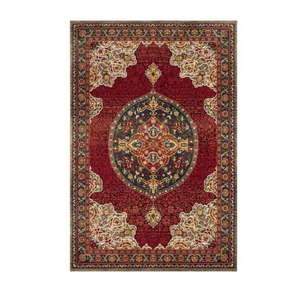 VIKAMA Washable Foldable Imitation Cashmere Carpet Entry Door Mat Persian Retro Style Living Room Bedroom Bed Soft Mat