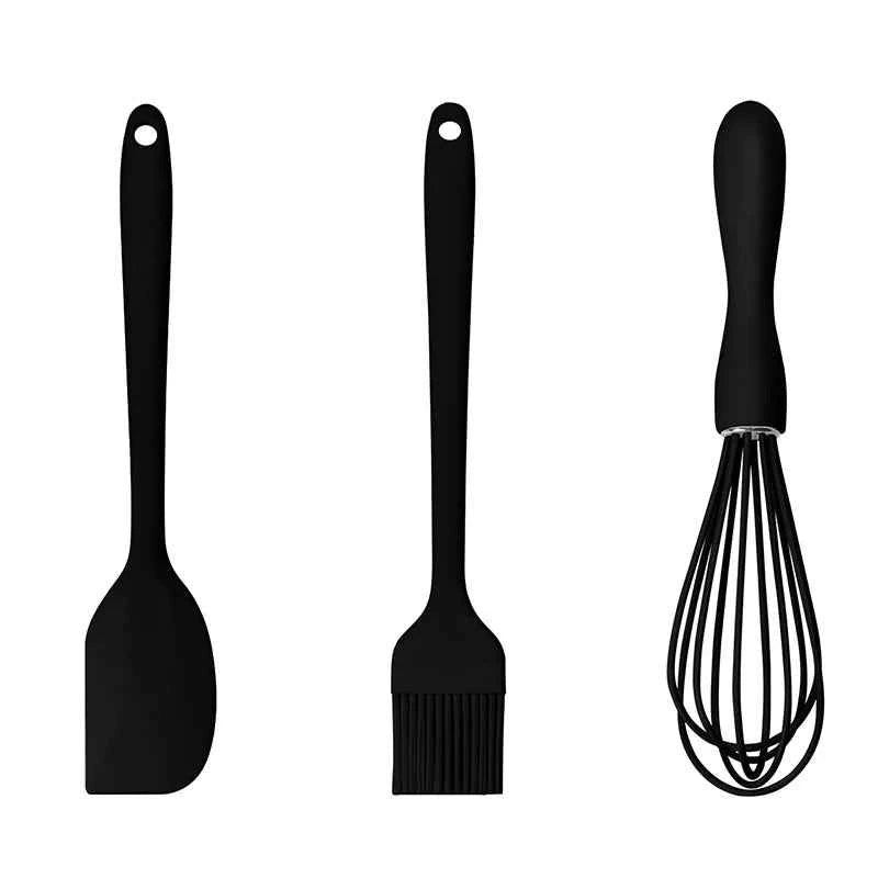 3PCS/SET Silicone Baking Set Cake Cream Spatula Scraper Kitchen Household Egg Whisk Barbecue Oil Brush Gadget Kitchen Supplies