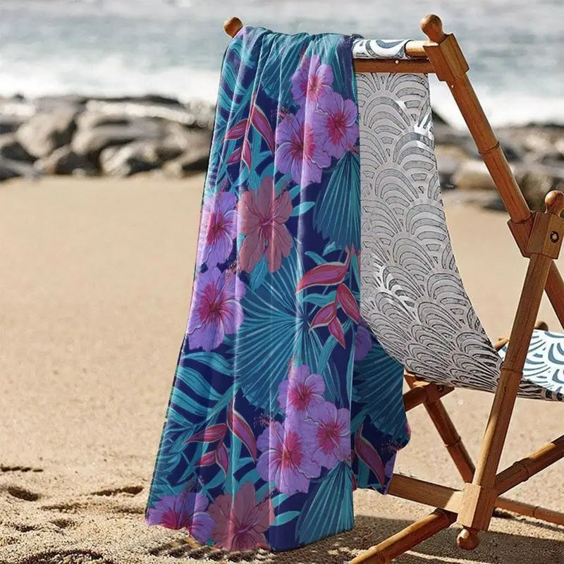 Microfiber Camping Towel 59 X 27.5 Inch Sand Proof Swimming Pool
