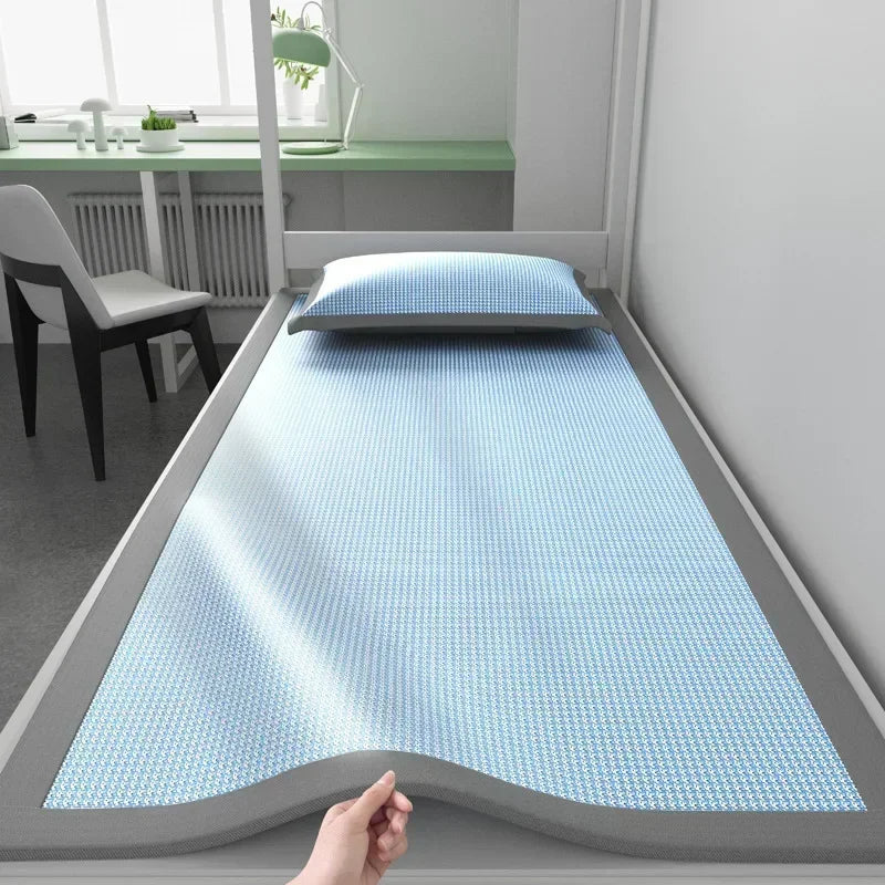 Jacquard Ice Silk Cooling Sleeping Mat – Summer Bed Pad for Dormitory, Student & Bedroom Use