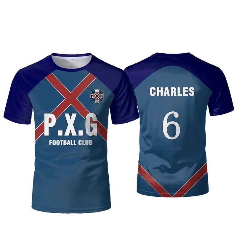 Paris X Gen P.X.G Blue Lock Japanese Anime Jersey Football Uniform No.9 Rin Shidou Cosplay T Shirts Customized Name Number Tops