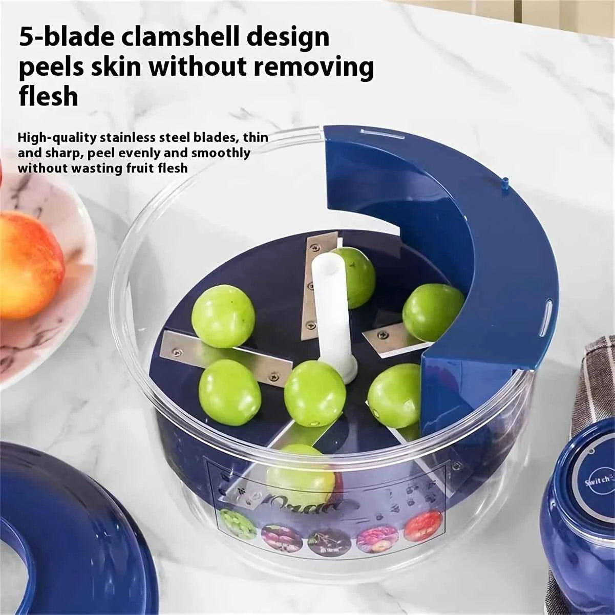 New Automatic Fruit Peeler Machine Wireless Portable for Plum Peach and Grape Fast Easy Home Kitchen Gadget