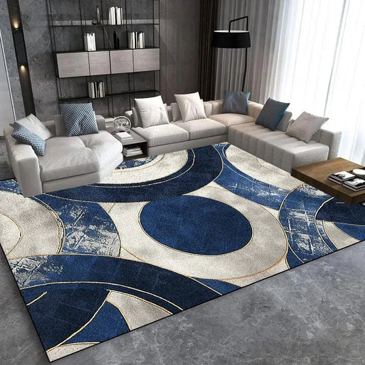 Modern Light Luxury Large Area Rug – Non-Slip Washable Living Room & Bedroom Carpet