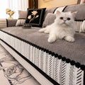 Chenille Sofa Cover, Non-Slip, Contrast Hem