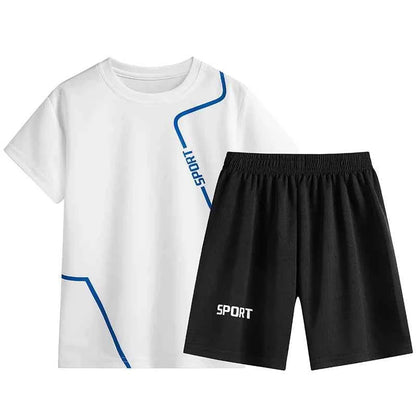 Dubbped Kids Running Clothes Sets Boys Football Jersey Short Sleeve Children Sports Training Uniforms Soccer Jerseys 2-piece Set