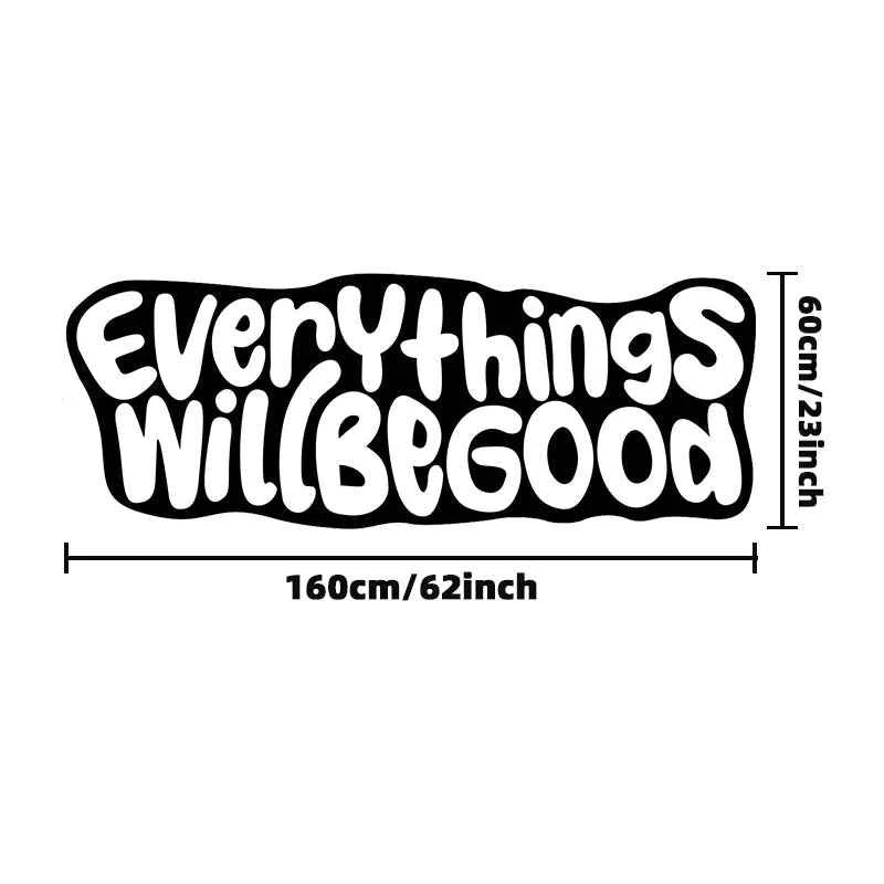 VIKAMA Everything Will Be Good Carpet Encouragement Carpet Living Room Carpet Rug For Bedroom    Bedside Floor Mat Doormat Home