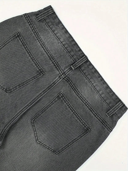 Men's Anime Star Patched Casual Jeans — Cotton Blend Mid-Waist Zipper Fly Streetwear