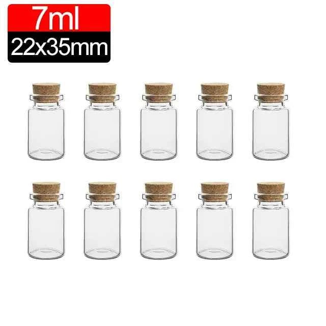 50/10PCS MIni Glass Bottles with Cork Stoppers DIY Decoration Mini Glass Vials Cork Message Glass Vial Wishing Bottles Wholesale