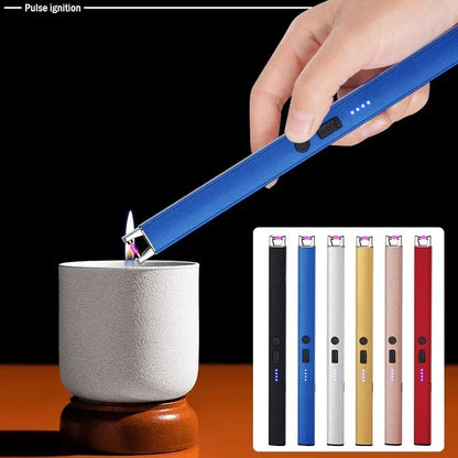 Windproof Pulse Arc Electronic Lighter – USB Rechargeable with Safety Lock & Battery Display