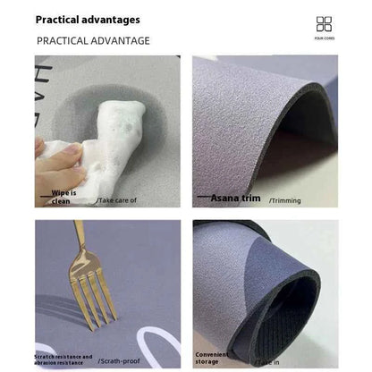 VIKAMA Germany Wabi-sabi Style Kitchen Mats Non-slip Anti-oil Wipe Washable Diatomite Absorbent Mats Waterproof Foot Mats