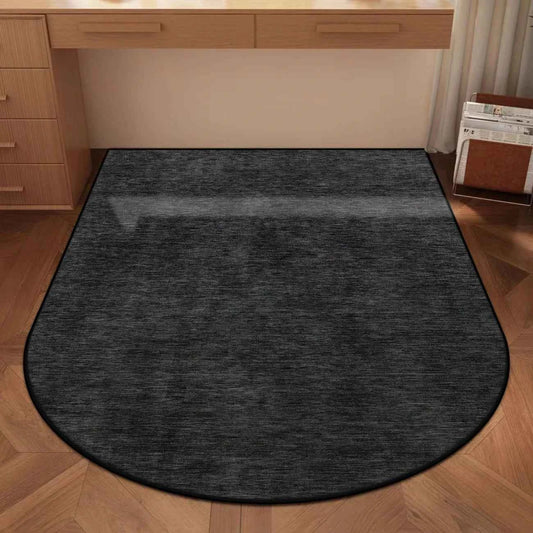 VIKAMA Solid-Color Arched Carpet Study Desk And Chair Floor Mat Office, Study Swivel Chair Floor Protection Pad Home Decoration