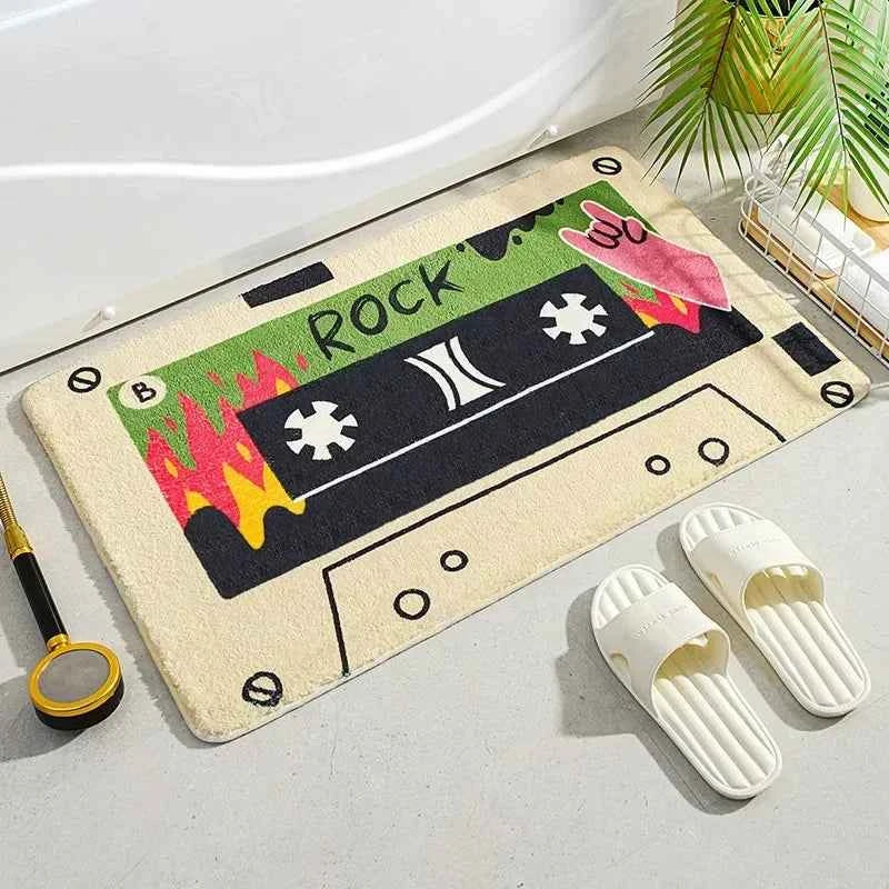 Cassette Music Tape Doormats Retro Classic Bath Mat Home Rug Non-Slip Carpet Bedroom Toilet Bathroom Kitchen Mats For Floor