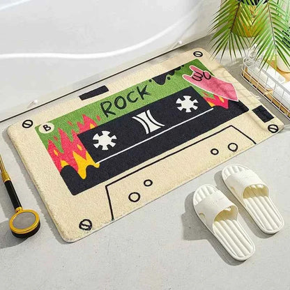Cassette Music Tape Doormats Retro Classic Bath Mat Home Rug Non-Slip Carpet Bedroom Toilet Bathroom Kitchen Mats For Floor