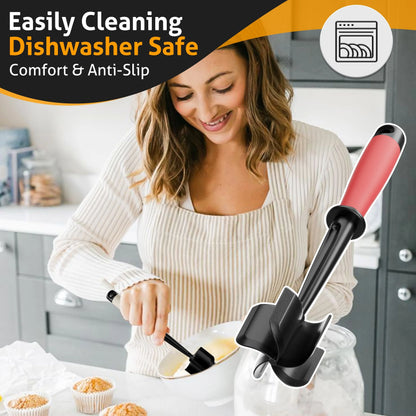 5-Blade Meat Chopper & Masher – Heavy Duty Non-Stick Ground Meat Tool for Burgers & Hash Browns