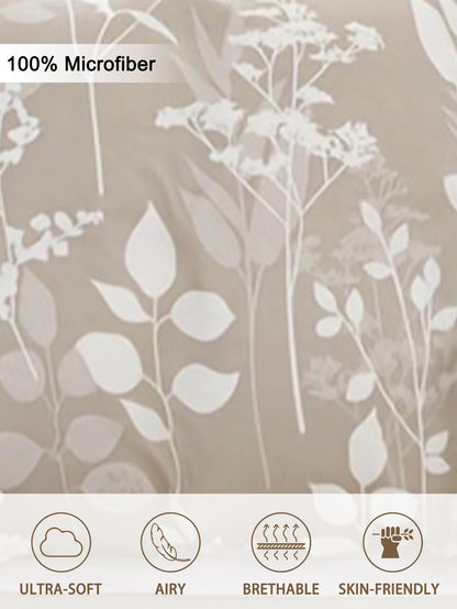 Sunlight Plant Print Duvet Cover Set, 3-Piece