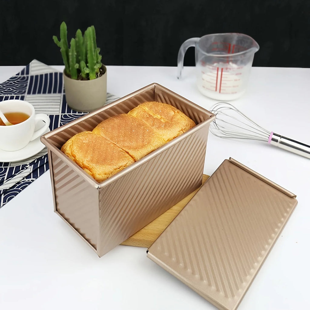 Rectangular Toast Mold with Lid Non-Stick Carbon Steel Durabl Mini Toast Bread Sandwich Baking Mould for Kitchen Oven Baking