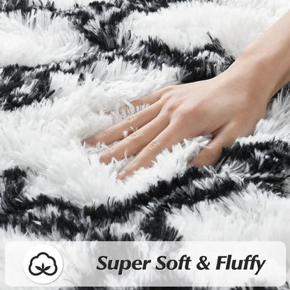 VIKAMA Geometric Plush Area Rug – Ultra Soft Large Carpet for Living Room, Coffee Table & Kids Bedroom
