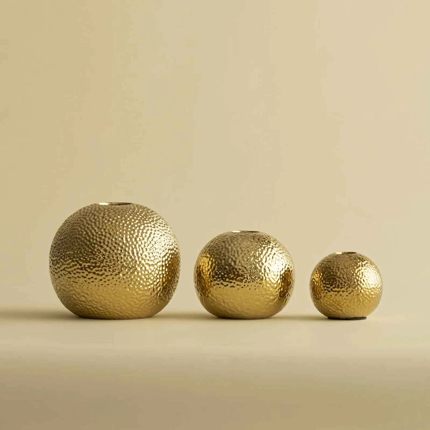 Luxury Hammer Ball Ceramic Vase Dried Flower Flower Arrangement Accessories Gold and Silver Vase Living Room Decoration Vases