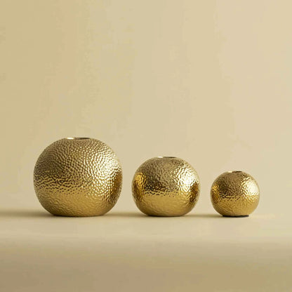 Luxury Hammer Ball Ceramic Vase Dried Flower Flower Arrangement Accessories Gold and Silver Vase Living Room Decoration Vases