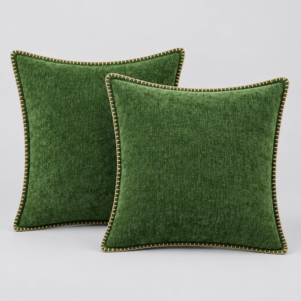 Chenille Throw Pillow Cover, 5 Colors & 3 Sizes