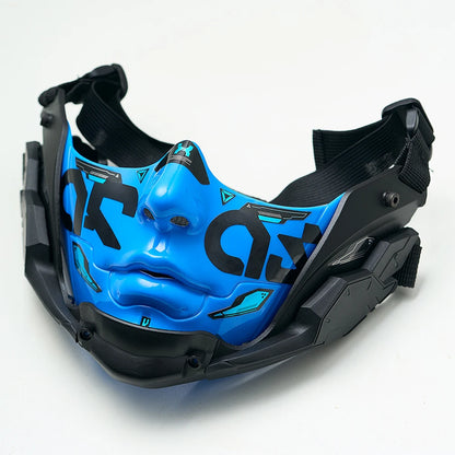 JAUPTO Cyberpunk Mecha Half Mask Breathable Tactical Cosplay for Halloween Rave Streetwear