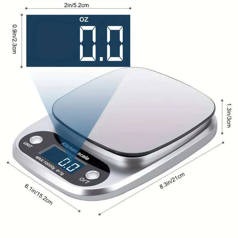 High Precision 10kg Digital Kitchen Scale with LCD Display for Food, Baking and Jewelry