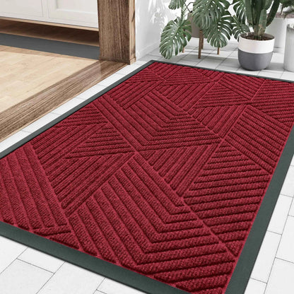 Kitinjoy Front Door Rubber Mats Indoor Outdoor Non-slip Absorbent Rugs Easy Clean Low Profile Entryway Doormats Home Decor Mats